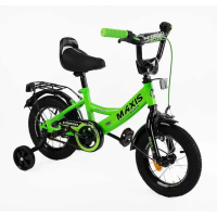 Велосипед 12" дюймов 2-х колесный "CORSO" MAXIS CL-12455 (1) ручной тормоз, колокольчик, сиденье с ручкой, дополнительные колеса, СОБРАННЫЙ НА 75 в коробке