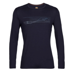 Термофутболка з довгим рукавом ICEBREAKER 200 Oasis LS Crewe Ski Stripes MEN MIDNIGHT S