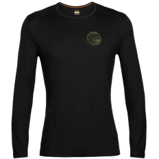 Термофутболка з довгим рукавом ICEBREAKER 200 Oasis LS Crewe Alps 3D MEN BLACK XL