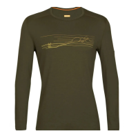 Термофутболка з довгим рукавом ICEBREAKER 200 Oasis LS Crewe Ski Stripes MEN LODEN S
