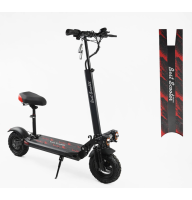 Електросамокат Best Scooter BS-80632 двигун 1200W, акумулятор літієвий 48V18Ah, з сидінням, чорно-червоний