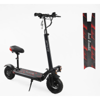 Электросамокат Best Scooter BS-80632 двигатель 1200W, аккумулятор литиевый 48V18Ah, с сиденьем, черно-красный