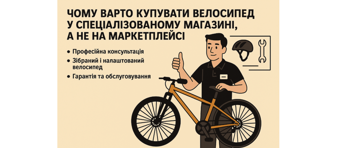 Чому варто купувати велосипед у спеціалізованому магазині, а не на маркетплейсі