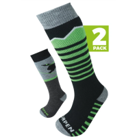 Шкарпетки LORPEN S2KNE MERINO KIDS SKI 2PACK ECO 3830 GREEN S (24)