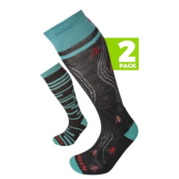 Шкарпетки LORPEN S2MWC SKI MID WOMEN 2 PACK ECO 4782 CHARCOAL/TURQUOISE M (24)