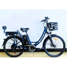 Електровелосипед Corso «ROCCO» 26" дюймів R-39178 ТЕМНО-СИНІЙ, рама сталева, двигун 750W, акумулятор 48V20AH