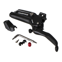 Ручка SRAM - ALUMINUM LEVER (ASSEMBLED, NO HOSE, INCLUDES BARB,OLIVE,BOOT) GLOSS BLACK ANO - PARALLEL HOSE EXIT ANGLE - MOTIVE SILVER A2