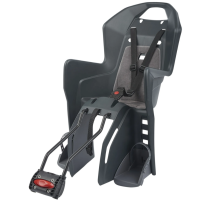 Дитяче крісло заднє POLISPORT Koolah FF 29" на підсідельну трубу, 26"-29", 9-22 кг, темно-сіре