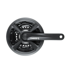Комплект шатунів ONRIDE Trio 820P, під квадрат, 170мм, 42-34-24T, на 8-6 швидкостей, чорні (конверт)