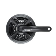 Комплект шатунів ONRIDE Trio 820P, під квадрат, 175мм, 42-34-24T, на 8-6 швидкостей, чорні (конверт)