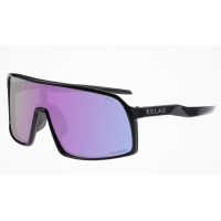 Окуляри Relax Prati чорні глянцеві, лінза smoke (Polarized TAC), ametyst platinum, кат. 2