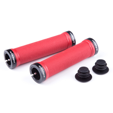 Ручки руля FireEye Goosebumps-R 128 мм з замками червоний