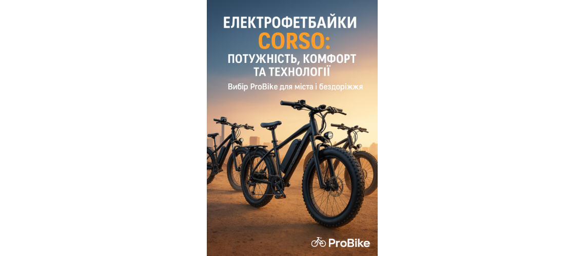 Електрофетбайки Corso: Вибір потужності, комфорту та технологій