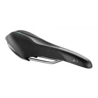 Седло Selle Royal SCIENTIA A1 Athletic, 3D skingel, обивка Black Gummy/Black mokka, 289х127мм, 380г, рейлы сталь + Curva suspension, unisex, черное