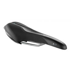 Сідло Selle Royal SCIENTIA A1 Athletic, 3D skingel, оббивка Black gummy/Black mokka, 289х127мм, 380г, рейли сталь + Curva suspension, unisex, чорне