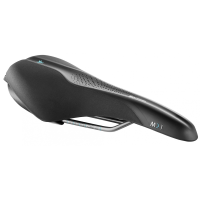 Седло Selle Royal SCIENTIA M1 Moderate, 3D skingel, обивка Black Gummy/Black mokka, 289х141мм, 425г, рейлы сталь + Curva suspension, unisex, черное