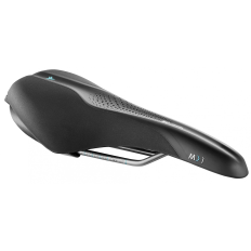 Сідло Selle Royal SCIENTIA M1 Moderate, 3D skingel, оббивка Black gummy/Black mokka, 289х141мм, 425г, рейли сталь + Curva suspension, unisex, чорне