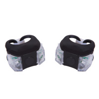 Мигалка задняя 2шт BC-RL8002 белый + красный свет LED силиконовый (черный корпус)