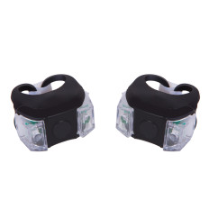 Мигалка задня 2шт BC-RL8002 білий + червоне світло LED силіконовий (чорний корпус)