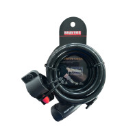 Замок тросовый черный BRAVVOS LOC-065-110 на ключе 12*1500mm черный